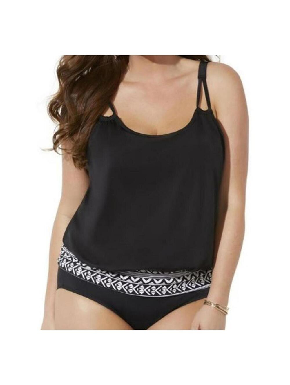 Women's Swimsuit Blouson Tankini Swim Top - Size 18 NWOT